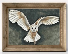Barn owl print Original art Owl picture Bird wall art Owl painting A4 unframe   