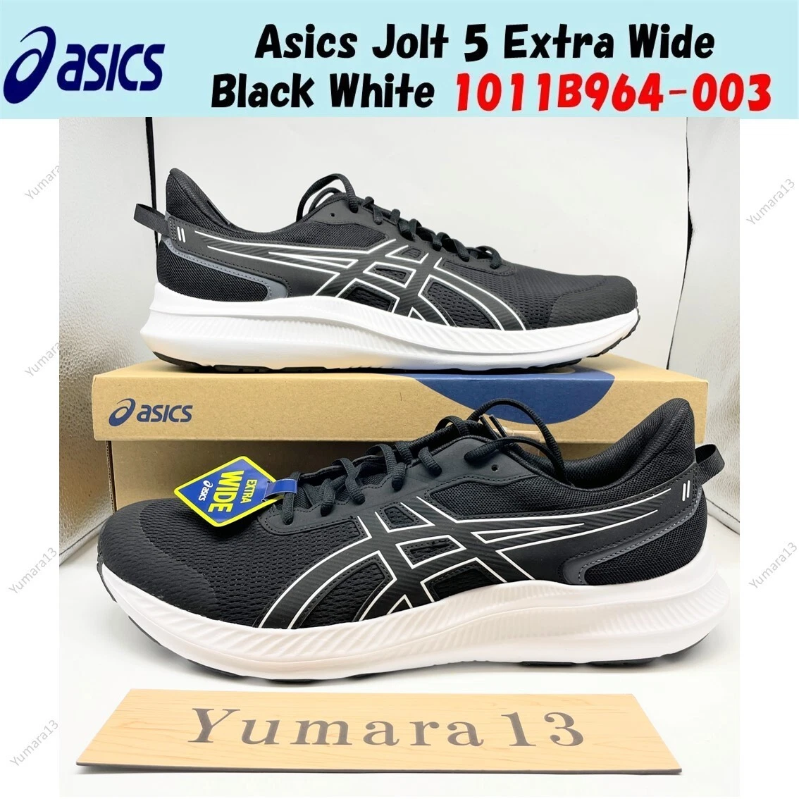 Asics Jolt 5 Extra Wide Nero Bianco 1011B964 003 Taglia Uomo