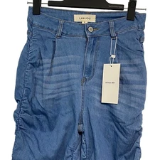 LaBijou Womens Small Jeans Blue Light Wash Denim High Rise New with Tag