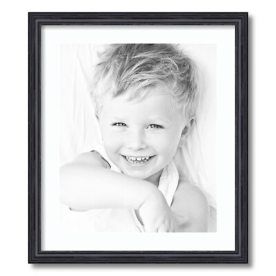 ArtToFrames Matted 19x22 Black Picture Frame with 2'' Mat, 15x18 Opening 4083