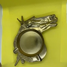 brass horse ashtray