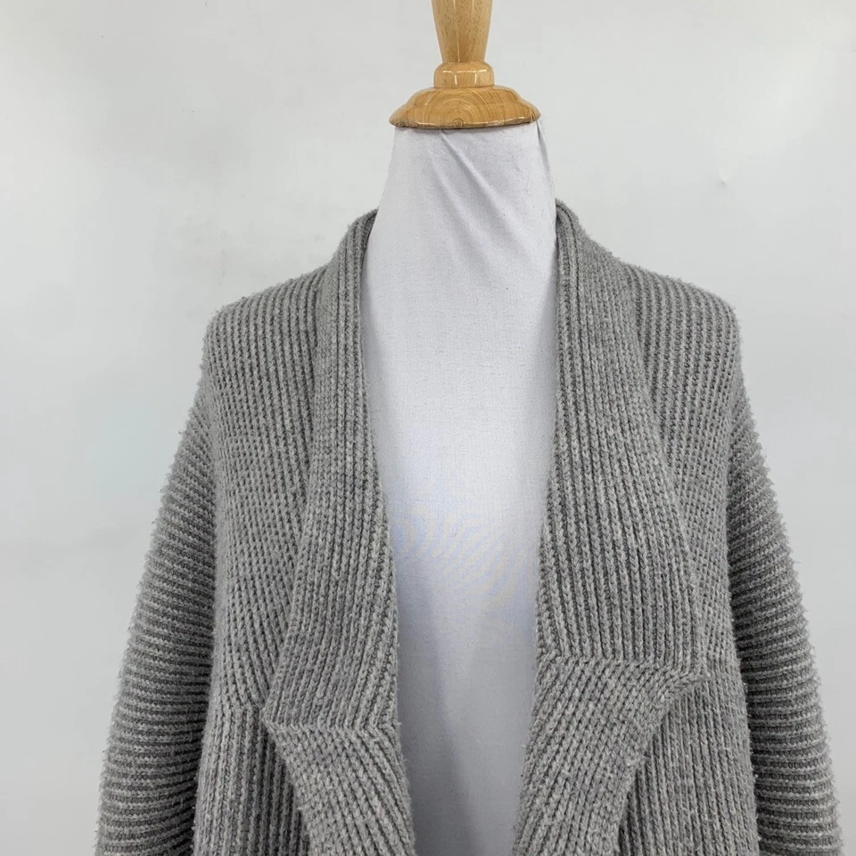 Splendid Cardigan Womens S Small Gray Wool Blend Ribbed Open Front Shawl Dolman - Image 3 of 4