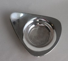 WMF Teesieb und Abtropfschale versilbert, Wagenfeld Design, Bienenkorb-Punze