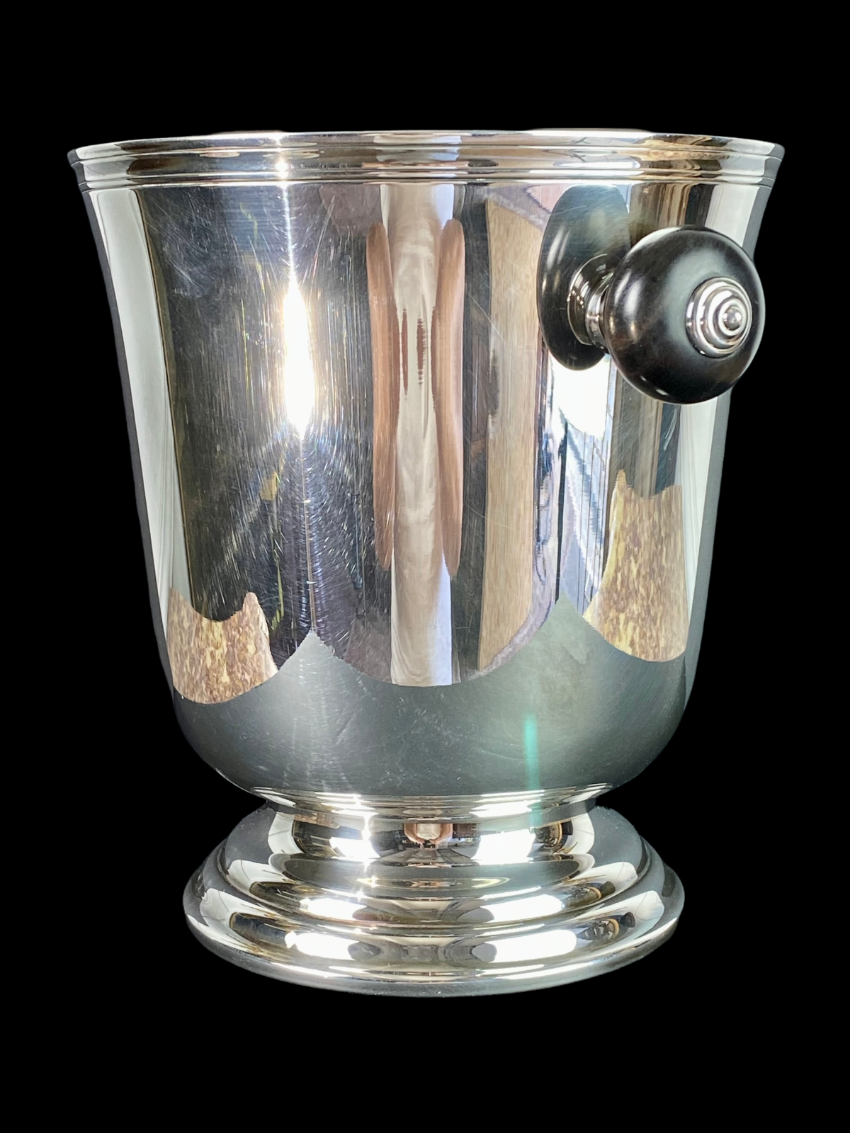 Seau a champagne art déco ancien en métal chromé