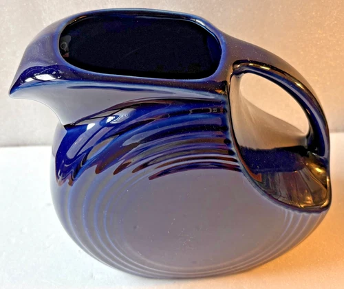 Fiesta Ware Large Disk Water Pitcher 7.25” Tall - Cobalt Blue