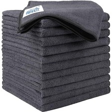 Microfiber Cleaning Cloth Pack.5 x.5 inch Microfiber 12.5 x 12.5 Inch 12 Grey