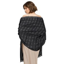 Pashmina Shawl Wraps for Women Evening Dresses Sparkly Elegant Scarf 01 Black