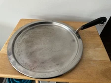 Vintage Rare Revere Ware 13.5" Skillet Double Ring Copper Clad Stainless Steel