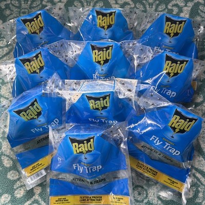 10 Pack Raid Fly Bag, Outdoor Fly Trap, Attracts and Traps Flies