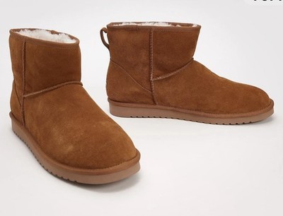 Koolaburra by UGG Men's Suede Mini Boots - Burra Comfort Chestnut  Size 12 US