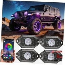RGB LED Rock Lights, 4 Pods Underglow Multicolor Neon Light Pod 4-Pods