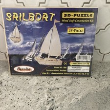 PUZZLED Brand 3D European Sailing Boat Construction Kit Wooden Craft Kid Puzzle