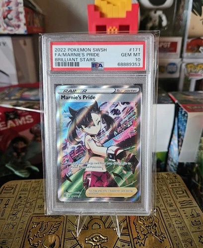 Pokemon  Marnie's Pride 171/172 Brilliant Stars Full Art Pokemon PSA 10 Gem Mint