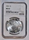1923 Peace Silver Dollar NGC MS63