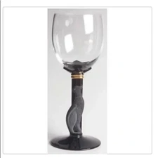 Christian Dior Casablanca Black Panther Stem Crystal Clear  Water 1 Glass 8 1/4