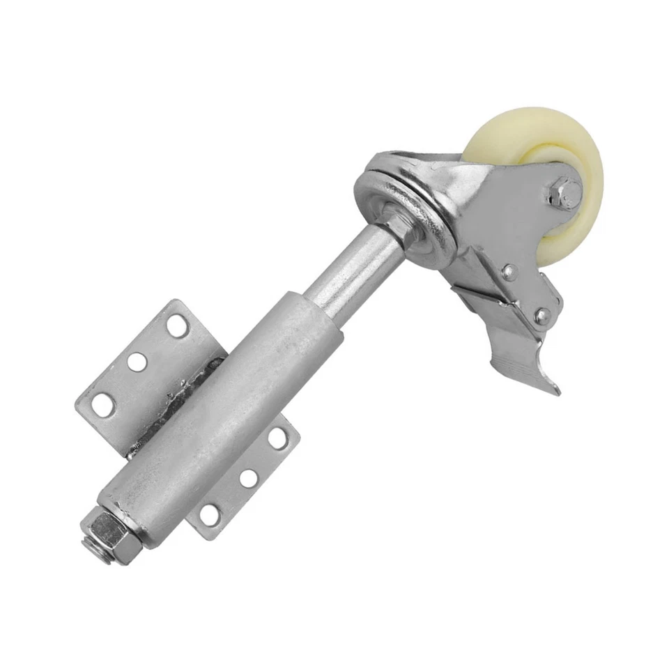 3 Nylon Gate Wheel Spring Loaded Schwenkrollen Mit Bremse 110lbs Tragfähig BA - Bild 2 von 4