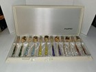CLOISENN FUJITEC GOLD TONE MINI FLATWARE SET OF 12 NEVER USED BOX W/WEAR  — photo 1