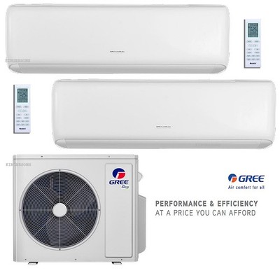 GREE Dual Zone 18K-18K Ductless Wall AC & Heat Pump Air Conditioner SEER 21 R32