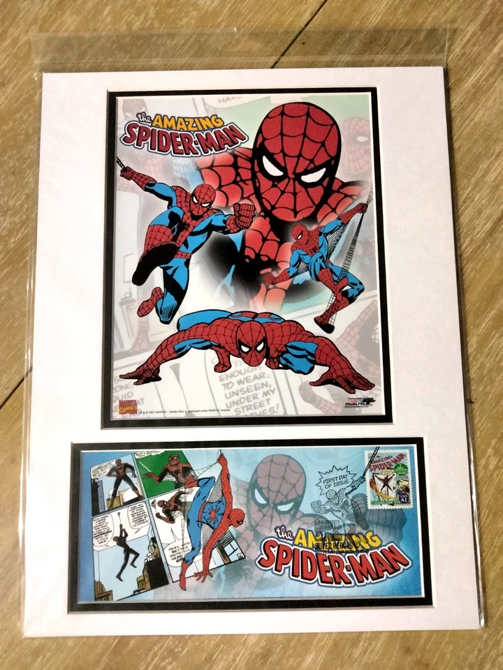 2 Marvel Super Heroes USPS Matted Stamps & Picture - 1st Day Issue 2007 SDCC - Image 3 of 4