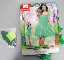 Smiffys, Damen Waldfee Kostüm, Kleid, Haarschmuck und Flügel, Größe: S, 22154