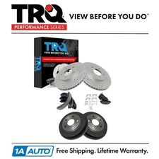 TRQ Performance Front Rear Brake Pad & Rotor Shoe & Drum Kit Fits 97-01 Honda