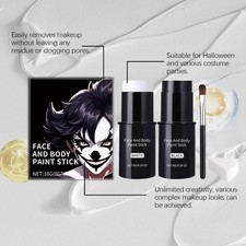 Halloween Clown Skeleton Skull Cosplay Role Play Face And Body Paint Kit Raves