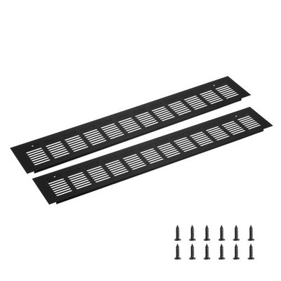 Rectangle Ventilation Grille Aluminum Alloy 500x80mm/20''x3'' Black