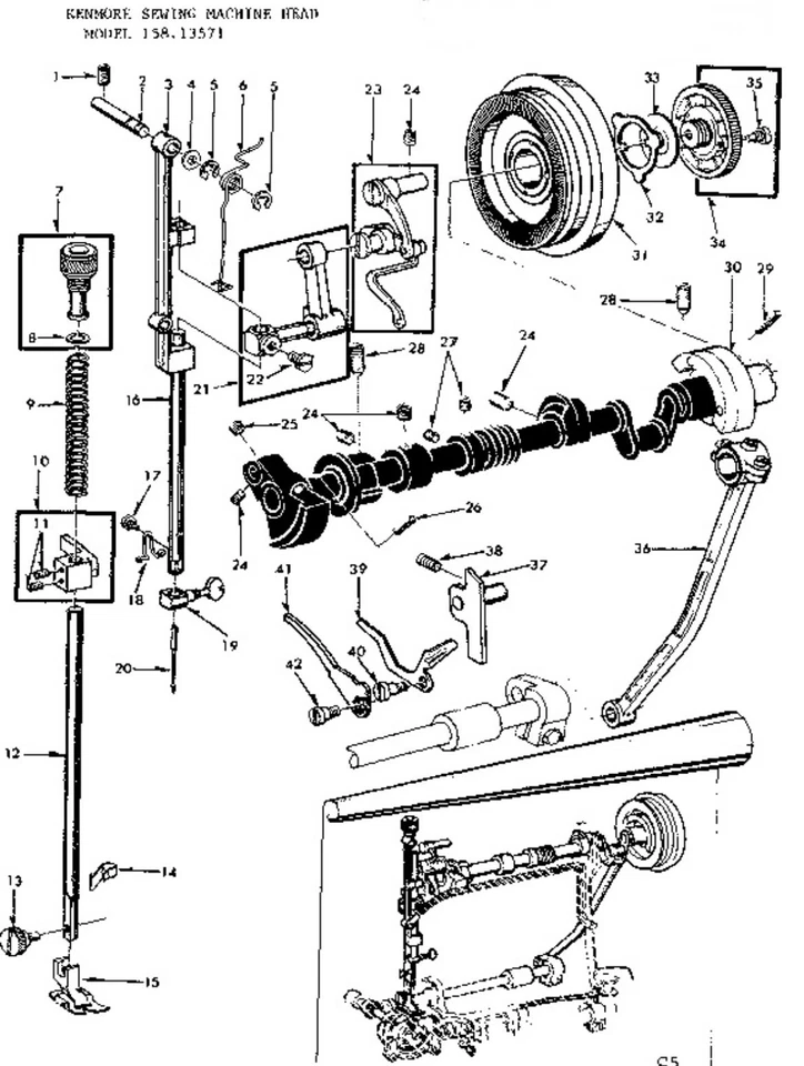 KENMORE SEWING MACHINE 158.13571 “Presser Bar Assambly Genuine Parts” - Image 3 of 3