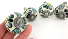 4 x Floral Blue & White Ceramic Knobs Vintage Design Decor Boho Drawer Cabinet