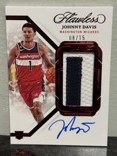 Johnny Davis 2022-23 Panini Flawless Ruby Vertical Rookie Patch Auto RPA RC /15