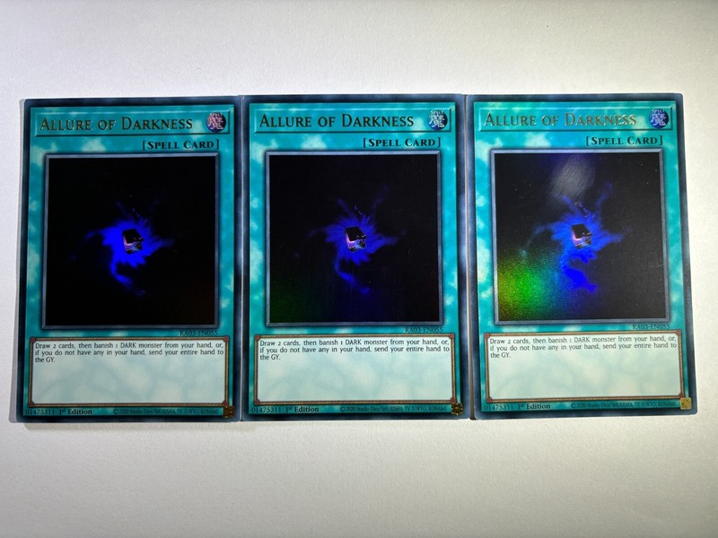 3 x Allure of Darkness RA03-EN055 Ultra Rare 1st Edition YuGiOh Playset