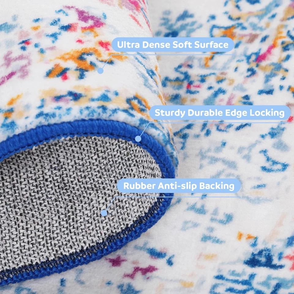 Large 8x10 Vintage Area Rugs for Living Room, Luxury Non-Slip Bedroom Rug, Di... - Image 2 of 4