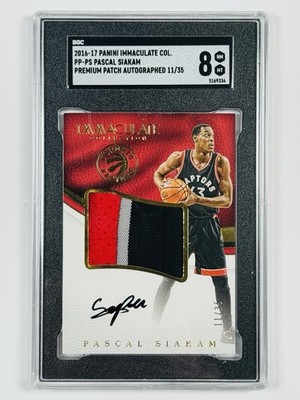 2016-17 IMMACULATE COLLECTION PASCAL SIAKAM #PP-PS PREMIUM PATCH AUTO /35 SGC 8