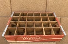 Vintage Wooden Coca-Cola Crate Carrier Red & White 24 Bottle "Enjoy Coca Cola"