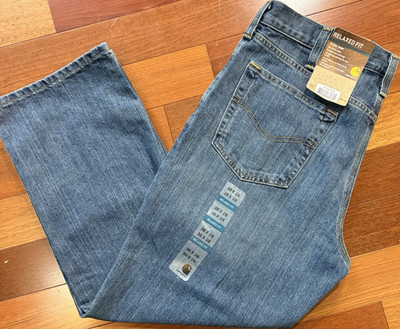 Carhartt Relaxed Fit Straight Jeans Blue Denim 5-Pocket Cotton Blend Men's New