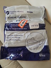 Pack of 60 Happy Life, Korean KF94 Black face mask Adult Size Made in Korea