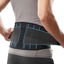 Copper-Infused Back Support Brace – Lightweight Lumbar Belt with 6 Supportive St