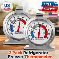 2 Pack Refrigerator Freezer Thermometer Large Dial Analog Thermometer