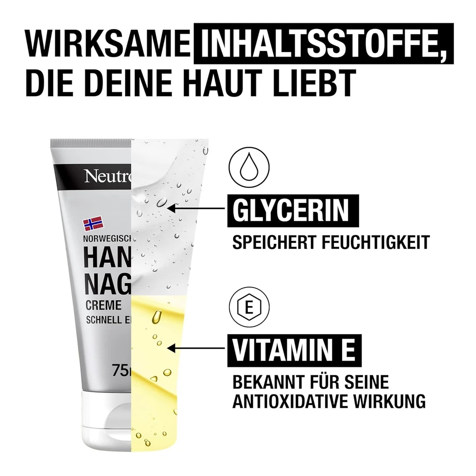 Neutrogena Schnell Einziehende Handcreme, Feuchtigkeitscreme Mit Glycerin + Vita - Bild 4 von 4