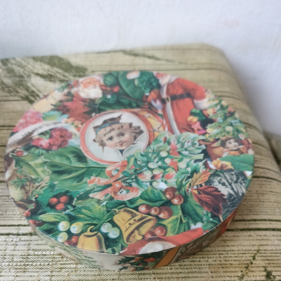 small Vintage Christmas Cardboard small Nesting Boxes Circle | eBay UK
