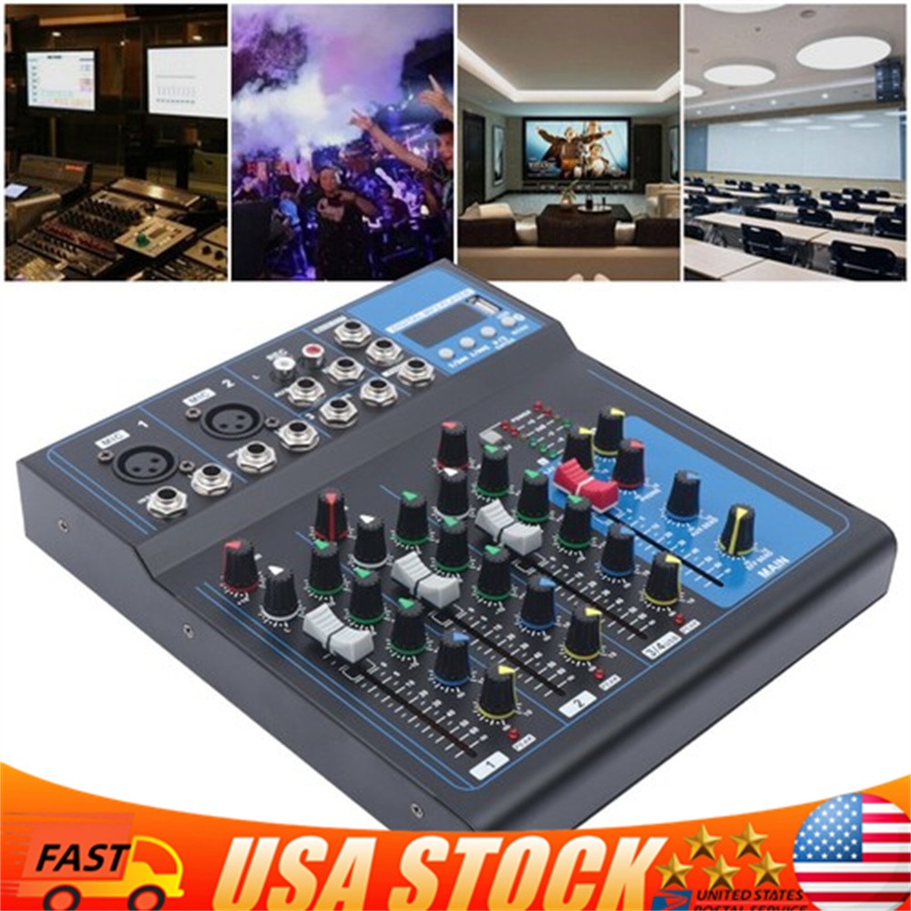 4 Channel Professional USB Mini Studio Audio Mixer Board BT Sound Mixing Console