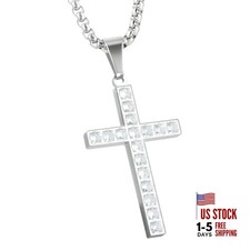 Cross Pendant for Car Rear View Mirror Decor Auto Faith Amulet Rhinestone