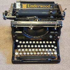 Old Vintage 1917 UNDERWOOD Standard Typewriter No. 5 Black Made In USA Free Ship thumbnail