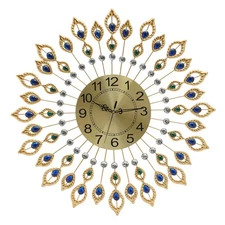 26.4" Luxury Large Wall Clock 3D Peacock Wall Watch Living Room Decor Modern USA