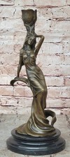 Hand Made Bronze Nymph Candle Holder Sculpture by Milo Hot Cast Collectible Gift