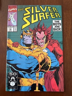 Silver Surfer #45 Vol. 3 (Marvel, 1991) Key! Thanks Vs. Mephisto!, VF