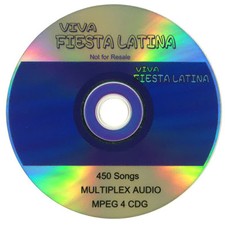 VIVA FIESTA LATINA 450 SONGS Multiplex Audio  MPEG 4 CDG Free Shipping USA