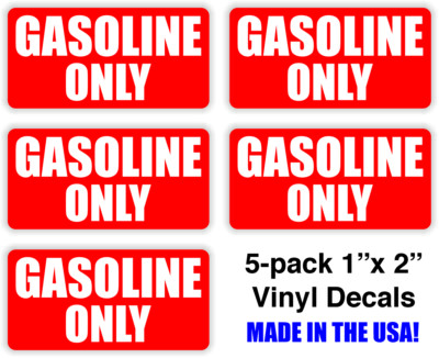 5pk - 93 OCTANE FUEL ONLY 1x2 Vinyl Decals - Fuel Door Transfer Tank Gas Cap Car - Foto 2