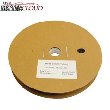 100 FT. 100' Feet BLACK 3/32" 2.4mm Polyolefin 2:1 Heat Shrink Tubing Tube Cable