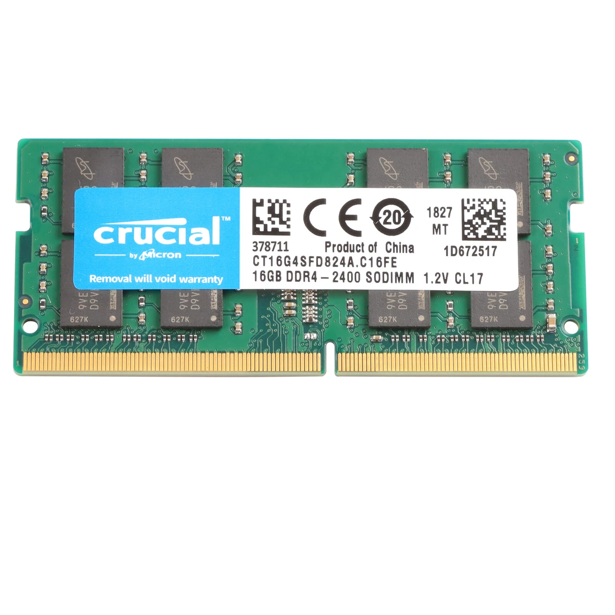 Crucial DDR4 16gb 2400mhz PC4 19200 sodimm memory 260 pin